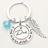 DAD Memorial Keychain - Loss of Father Jewelry