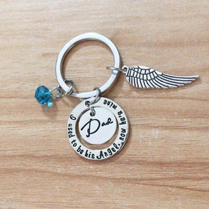 DAD Memorial Keychain - Loss of Father Jewelry