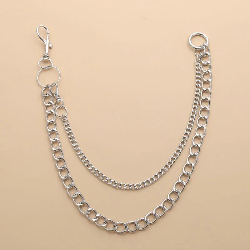 Rock Layered Chain Keychains For Men Women Punk Vintage Waist Key Chain Wallet