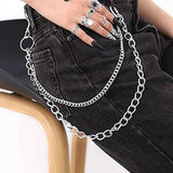 Rock Layered Chain Keychains For Men Women Punk Vintage Waist Key Chain Wallet