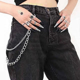 Rock Layered Chain Keychains For Men Women Punk Vintage Waist Key Chain Wallet