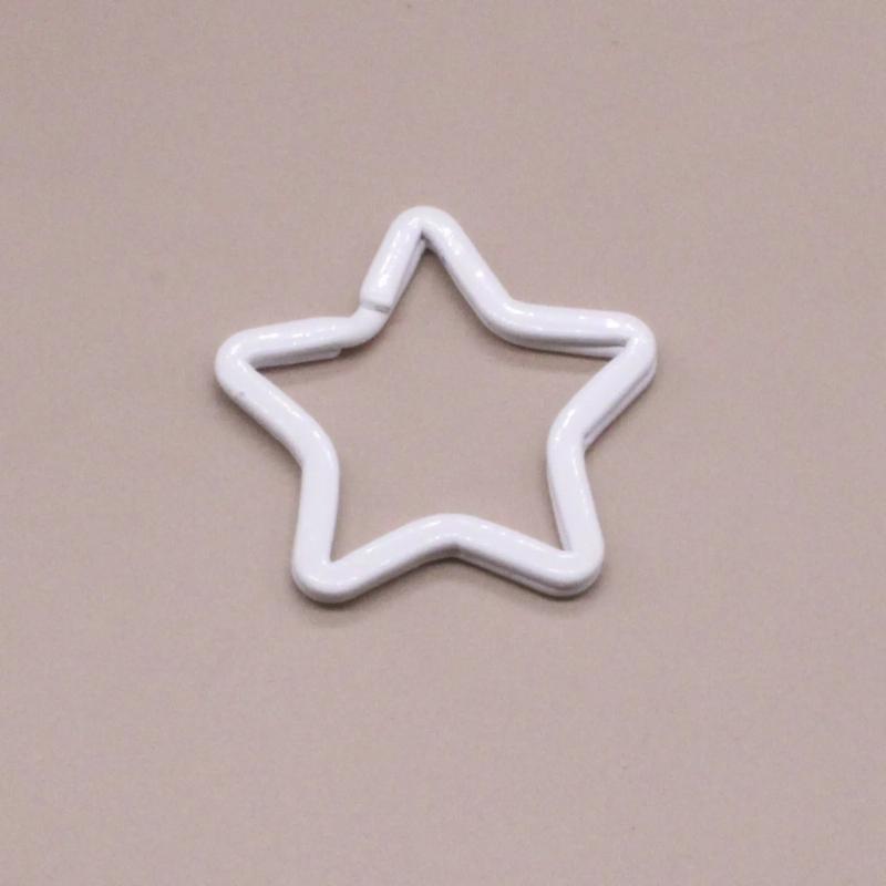 10pcs DIY Star-shaped Key Rings Split Rings Colorful Keychain Accessories