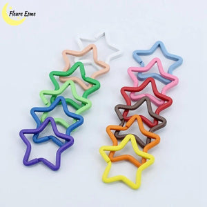10pcs DIY Star-shaped Key Rings Split Rings Colorful Keychain Accessories