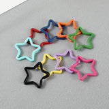 10pcs DIY Star-shaped Key Rings Split Rings Colorful Keychain Accessories