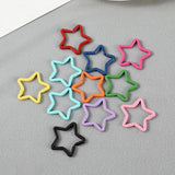 10pcs DIY Star-shaped Key Rings Split Rings Colorful Keychain Accessories