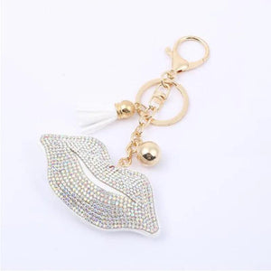 PU Leather Keychain Romantic Heart Rhinestone Bag Keychain Gift