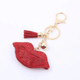 PU Leather Keychain Romantic Heart Rhinestone Bag Keychain Gift