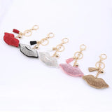 PU Leather Keychain Romantic Heart Rhinestone Bag Keychain Gift