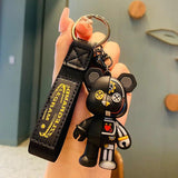 Half Plane Mechanical Bear Keychain for Couples Bag Car Rings Pendants
