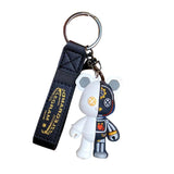 Half Plane Mechanical Bear Keychain for Couples Bag Car Rings Pendants