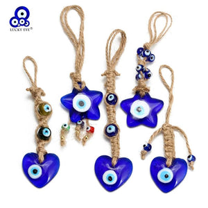 Lucky Eye Glass Heart Star Evil Eye Pendant Wall Hanging