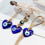 Lucky Eye Glass Heart Star Evil Eye Pendant Wall Hanging