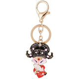 Chinese Style Rhinestone Crystal Keychain Bride&Groom Shape Key Chains Charm