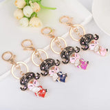 Chinese Style Rhinestone Crystal Keychain Bride&Groom Shape Key Chains Charm