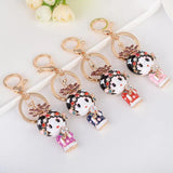 Chinese Style Rhinestone Crystal Keychain Bride&Groom Shape Key Chains Charm