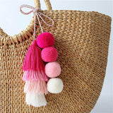 Colorful 4 Layered Tassel Keychain Bag Charms Boho Jewelry Gift