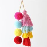 Colorful 4 Layered Tassel Keychain Bag Charms Boho Jewelry Gift