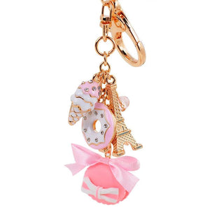 Eiffel Tower Macaroon Keychain Sweet Cake Resin Metal Craft