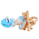Eiffel Tower Macaroon Keychain Sweet Cake Resin Metal Craft