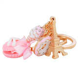Eiffel Tower Macaroon Keychain Sweet Cake Resin Metal Craft