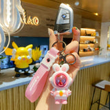 Radish Rabbit Astronaut Keychain Doll Couple Car Keyholder