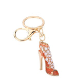 Red High Heels Keychain D Pearl Rhinestone Gift
