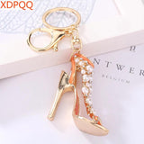 Red High Heels Keychain D Pearl Rhinestone Gift