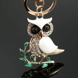 Owl Branch Crystal Charm Keychain Party Wedding Gift