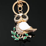 Owl Branch Crystal Charm Keychain Party Wedding Gift