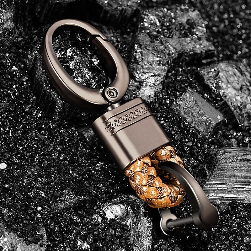 Hand Woven Leather Rope Key Chain Car Keychains Horseshoe Buckle