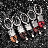 Hand Woven Leather Rope Key Chain Car Keychains Horseshoe Buckle