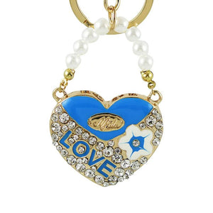 Heart Shaped Bag Pendant Crystal Earrings Keychains Charm