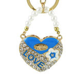 Heart Shaped Bag Pendant Crystal Earrings Keychains Charm