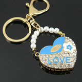 Heart Shaped Bag Pendant Crystal Earrings Keychains Charm