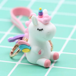 Unicorn Keychain Soft Silicone Bag Pendant Key Chains For Women