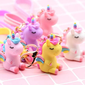 Unicorn Keychain Soft Silicone Bag Pendant Key Chains For Women