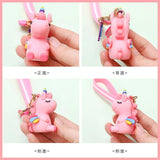 Unicorn Keychain Soft Silicone Bag Pendant Key Chains For Women