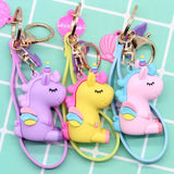 Unicorn Keychain Soft Silicone Bag Pendant Key Chains For Women