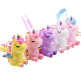 Unicorn Keychain Soft Silicone Bag Pendant Key Chains For Women