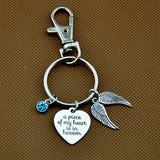 Angel Wing KeyChain, Memorial Key Chain, A piece of my heart is in Heaven