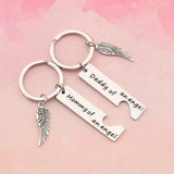 Mommy Daddy of an Angel Keychain Set - Baby Memorial Jewelry for Infant Loss