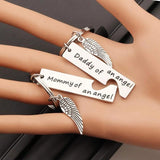 Mommy Daddy of an Angel Keychain Set - Baby Memorial Jewelry for Infant Loss