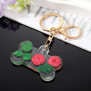 Daisy Dried Flower Leaf Keychain Women Creative Key Accessories