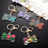 Daisy Dried Flower Leaf Keychain Women Creative Key Accessories