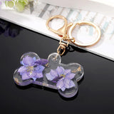 Daisy Dried Flower Leaf Keychain Women Creative Key Accessories