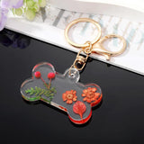 Daisy Dried Flower Leaf Keychain Women Creative Key Accessories