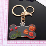 Daisy Dried Flower Leaf Keychain Women Creative Key Accessories