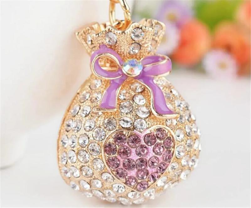 Money Purse Metal Keychain Bag Charm Gift B873