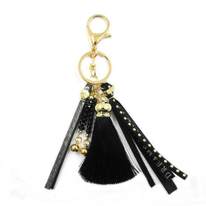 BOHEMIA Crystal Tassel Colorful Key Chain for Women Girl Bag Keychain