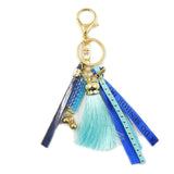 BOHEMIA Crystal Tassel Colorful Key Chain for Women Girl Bag Keychain